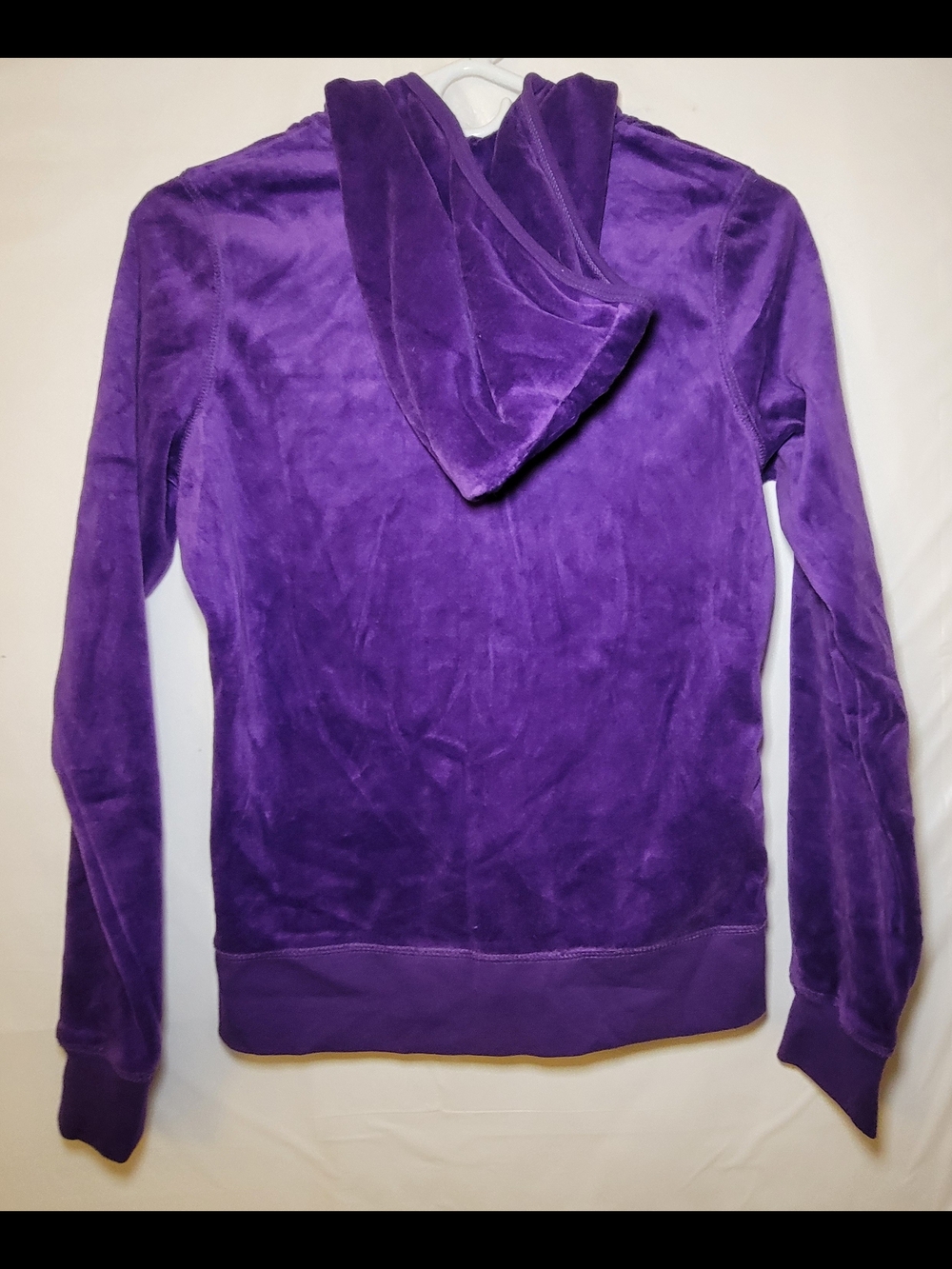 Zenana Outfitters Purple Velour Hooded Zip Jacket - Picture 2 of 4